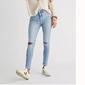 Free People Light Blue Distressed Skinny Jeans